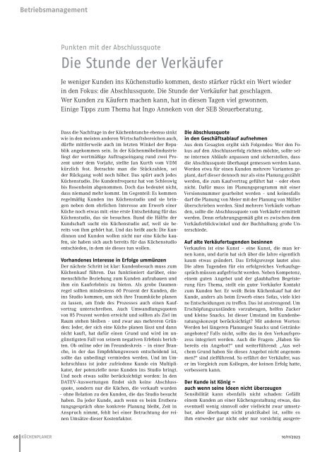 KÜCHENPLANER Magazin 10/11 - 2023