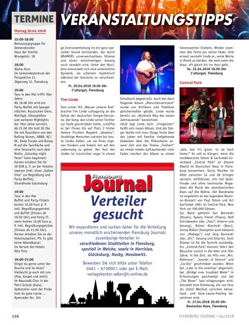 Flensburg Journal Ausgabe 187 - April 2018