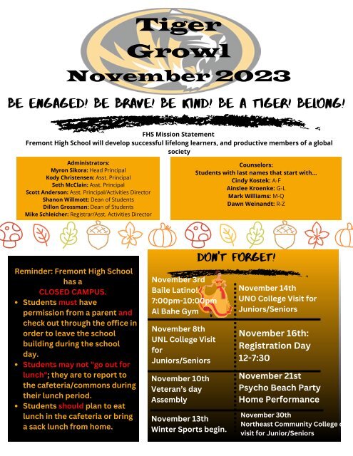 November 2023-Tiger Growl