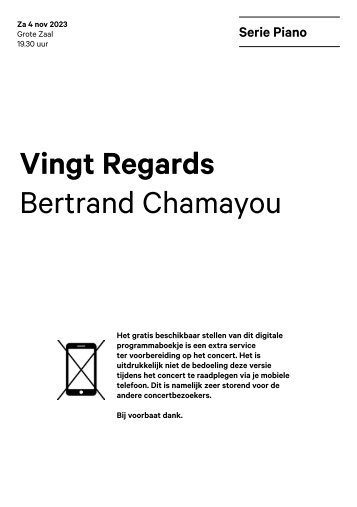2023 11 04 Vingt Regards - Bertrand Chamayou