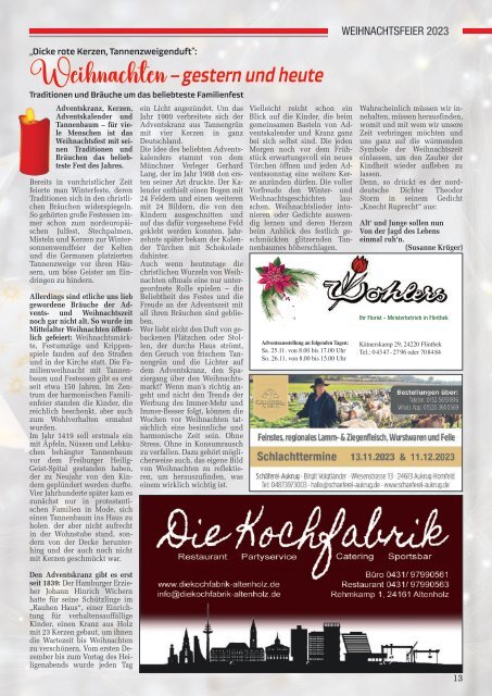 Holsteiner KlöönSNACK - Ausgabe Kiel / Eckernförde - November 2023