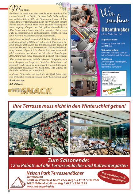 Holsteiner KlöönSNACK - Ausgabe Kiel / Eckernförde - November 2023