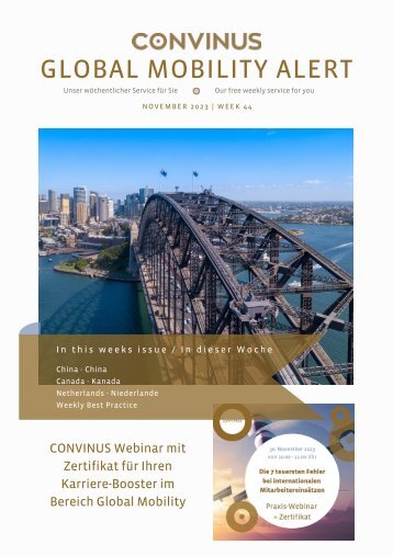 CONVINUS Global Mobility Alert - Week 44.2023