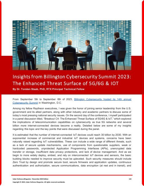 The Cyber Defense eMagazine November Edition for 2023