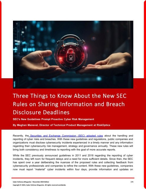 The Cyber Defense eMagazine November Edition for 2023