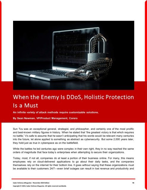 The Cyber Defense eMagazine November Edition for 2023