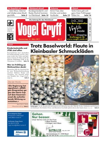 Trotz Baselworld: Flaute in Kleinbasler Schmuckläden - Vogel Gryff