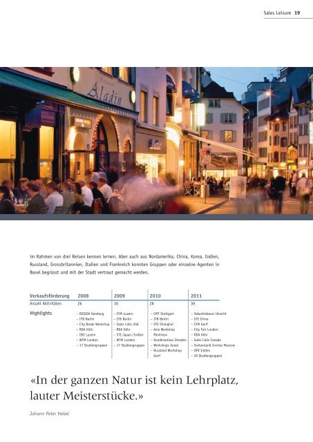 Jahresbericht 2011.pdf - About Basel Tourism - Basel