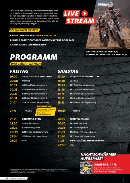 ADAC Supercross Stuttgart 2023_Offizielles Magazin