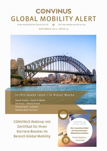 CONVINUS Global Mobility Alert - Week 45.2023