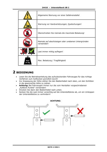 Unterstellbock Bock Wagenheber Heber Werkstatt Stütze PDF Halter paar Unterstellbock/abstellbock/wagenheber Abstützbock Stützbock Abstellbock Wagenbock Paar Tonnen 910261 24418 4031765244183 Stabilo-Fachmarkt.de Dema