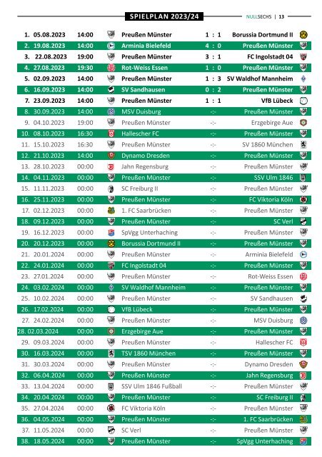 nullsechs Stadionmagazin - Heft 3 2023/24 