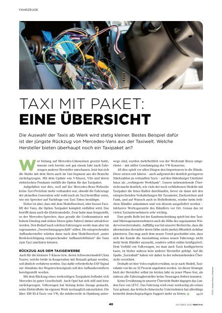 Taxi Times DACH - 3. Quartal 2023
