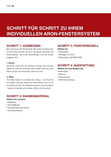 aron kunststoff-fenstersystem 5.0 / 5.0k / 5.0k-alu