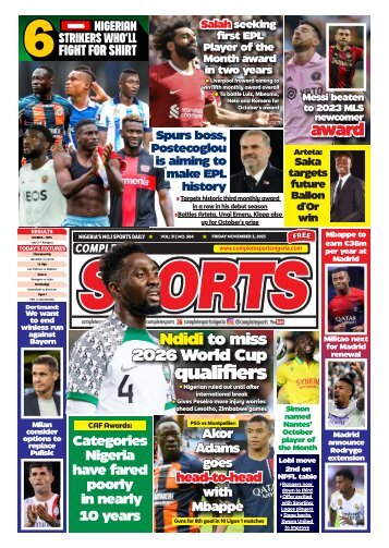 COMPLETE SPORTS - FRIDAY, NOV 3, 2023