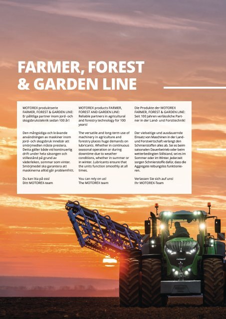 FARMER, FOREST & GARDEN LINE Brochure SE EN DE