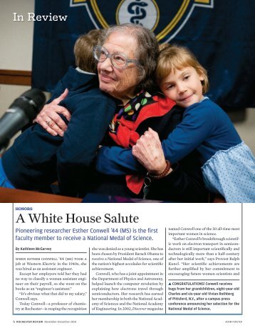 A White House Salute - University of Rochester