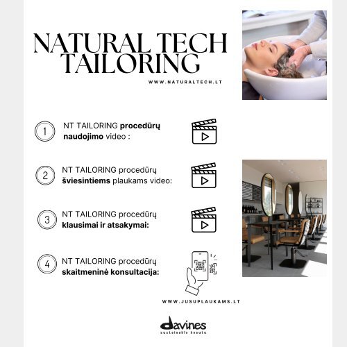 DAVINES Natural Tech TAILORING procedūros