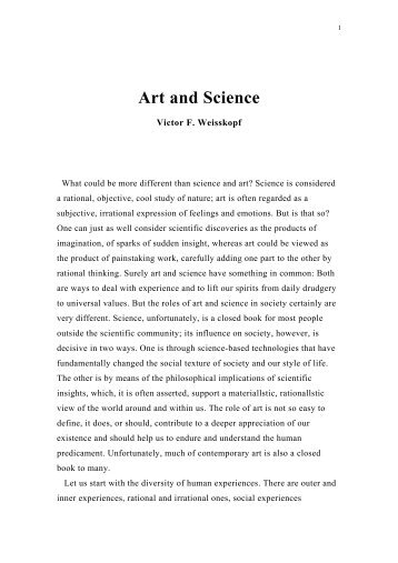 Victor F. Weisskopf - Art and Science