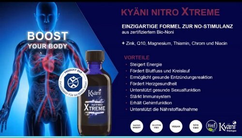 Multi Talent NitroXtreme . Ideal zur Inneren u Äußeren Anwendung . Teil der Inneren Apotheke . Komponente 2 des Triangel of Wellness 