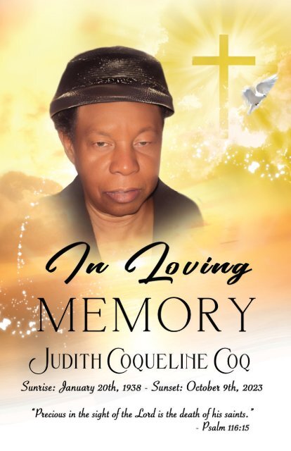 Judith Coqueline Coq Presented by Keepsake Memories 