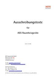 Angebotstexte Wärmespeicher - AEG Haustechnik