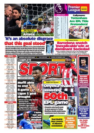 COMPLETE SPORTS - SUNDAY, NOV 5, 2023