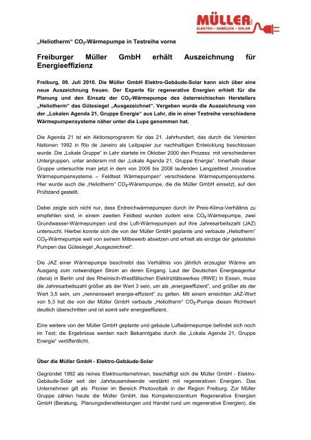 Heliotherm Kompetenzpartner Müller GmbH erhält Auszeichnung