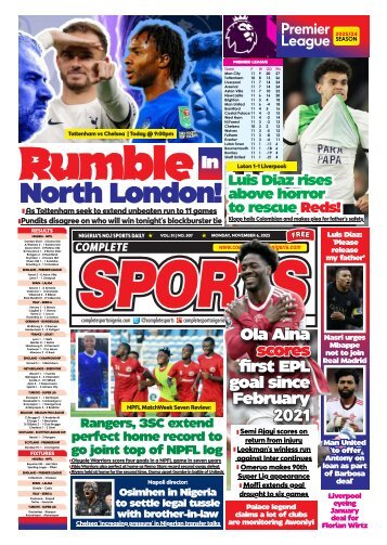 COMPLETE SPORTS - MONDAY, NOV 6, 2023