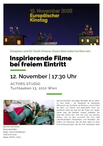 Einladung: Europäischer Kinotag im Actors Studio | Wien