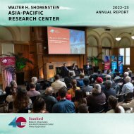 Shorenstein Asia-Pacific Research Center 2022–23 Annual Report
