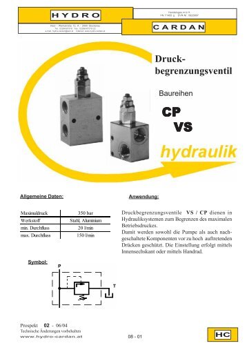 HC Druck- begrenzungsventil - Hydro Cardan