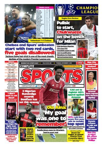 COMPLETE SPORTS - TUESDAY, NOV 7, 2023