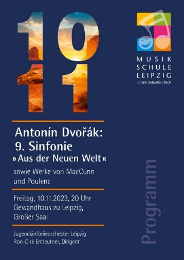 Programmheft Konzert Jugendsinfonieorchester am 10.11.23 im Gewandhaus