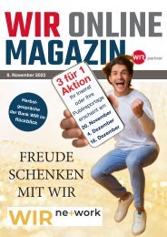 WIR ONLINE MAGAZIN vom 8. November 2023