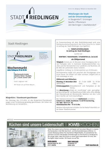 07.11.2023 Amtliches Mitteilungsblatt Riedlingen