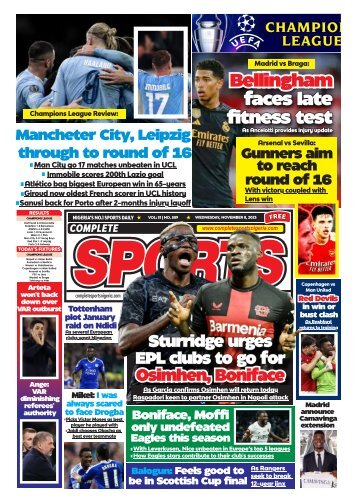 COMPLETE SPORTS - WEDNESDAY, NOV 8, 2023