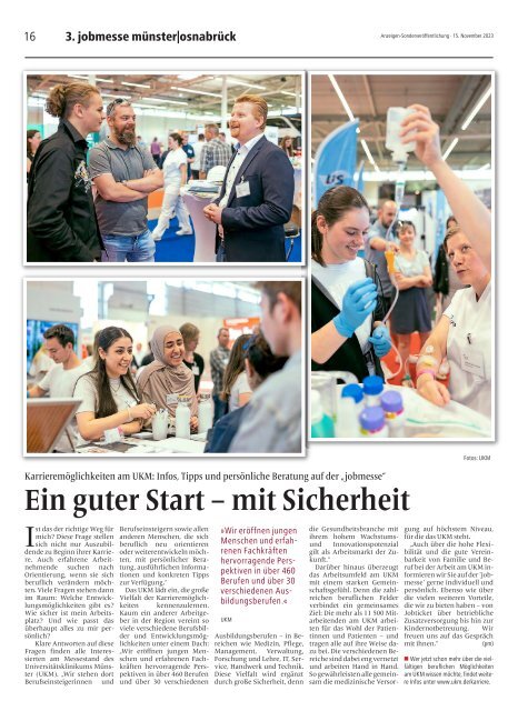 Das MesseMagazin der jobmesse münster|osnabrück 2023