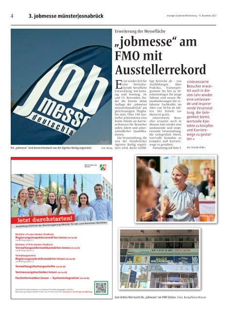 Das MesseMagazin der jobmesse münster|osnabrück 2023