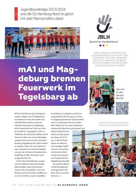 Die Tegelsburg No. 6 - Wo Handball lebt - Hallenheft 3. Liga SG Hamburg-Nord vs. HC Empor Rostock