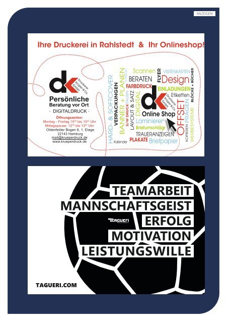 Die Tegelsburg No. 6 - Wo Handball lebt - Hallenheft 3. Liga SG Hamburg-Nord vs. HC Empor Rostock