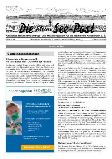 08.11.2023 Die kleine See-Post