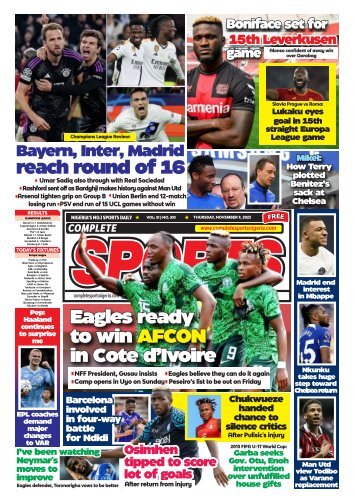 COMPLETE SPORTS - THURSDAY, NOV 9, 2023