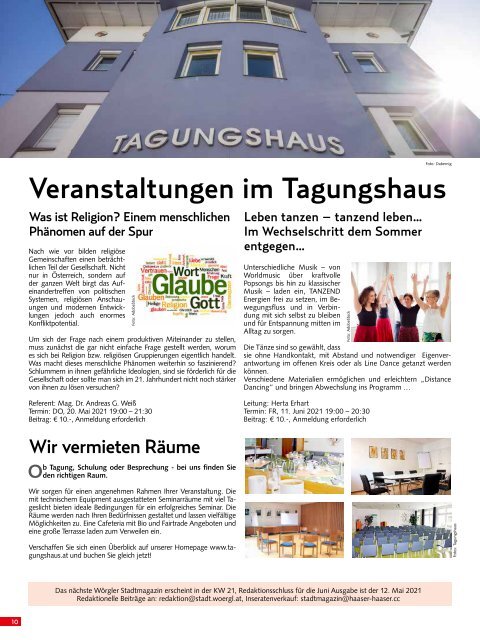 Stadtmagazin Wörgl Mai 2021