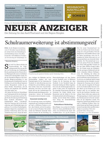 Neuer Anzeiger 10. November 2023