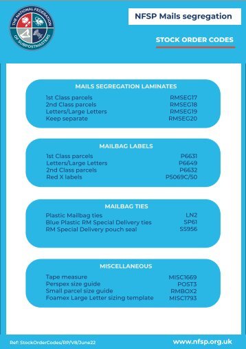 NFSP Mails Segregation stock order codes