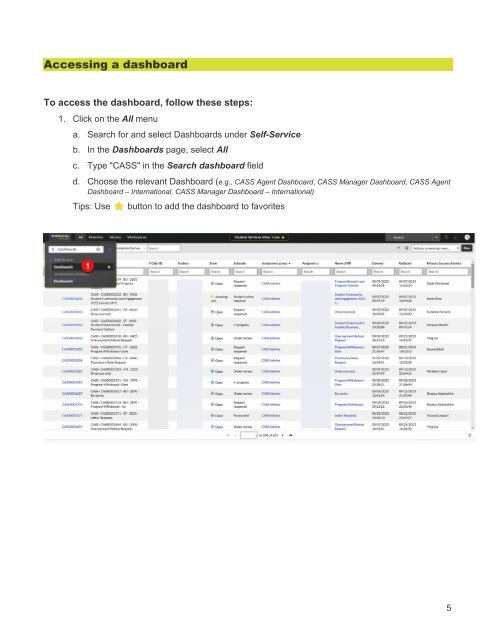 Centennial Access to Student Services (CASS) User Guide