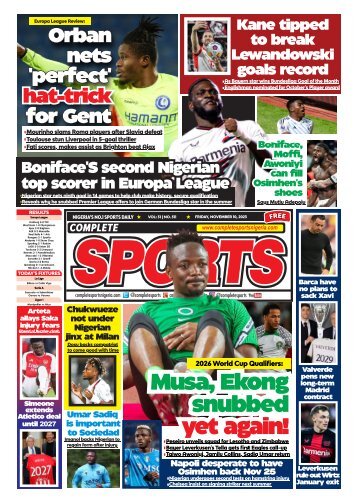 COMPLETE SPORTS - FRIDAY, NOV 10, 2023