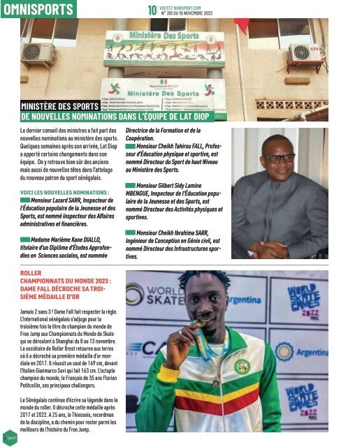 Journal wiwsport n310 - 10 novembre 2023