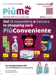 Volantino PiùMe Carrara valido dal 13 al 19 novembre con speciale black week e friday dal 20 al 26 novembre!